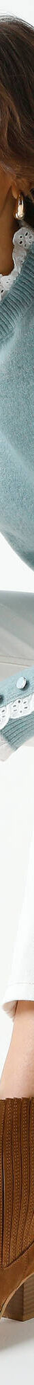 Pull effet 2-en-1, détails broderie anglaise (bleu acier) Pull effet 2-en-1, détails broderie anglaise (bleu acier)